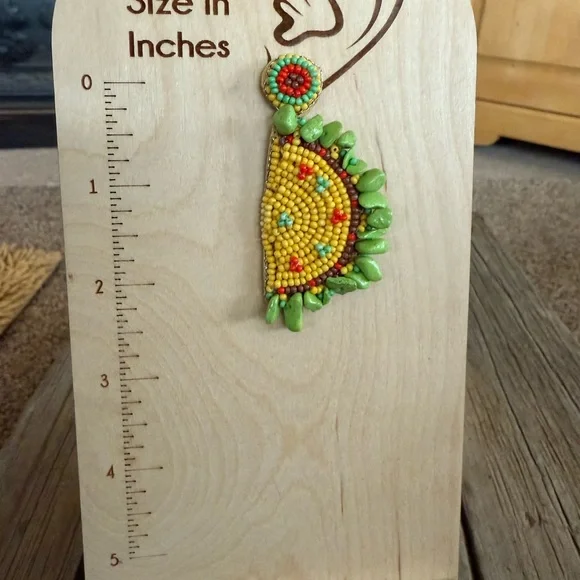 Taco Beaded Colorful Earrings 🌮 - Picture 4 of 4